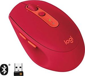 Mysz Logitech Logitech M590 Silent Wireless, Bluetooth i połączenie 2,4 GHz przez odbiornik USB Unifying, czujnik optyczny 1000 DPI, 2-letnia żywotność baterii, PC / Mac - rubinowo-czerwony / czerwony 4