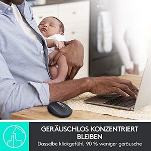 Mysz Logitech Logitech M590 Silent Wireless, Bluetooth i połączenie 2,4 GHz przez odbiornik USB Unifying, czujnik optyczny 1000 DPI, 2-letnia żywotność baterii, PC / Mac - rubinowo-czerwony / czerwony 6