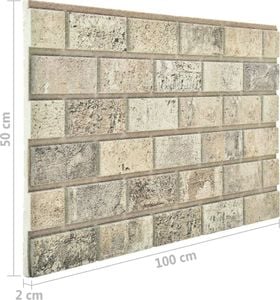 vidaXL Panele ścienne 3D, wzór piaskowej cegły, 11 szt., EPS 8