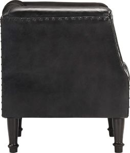 vidaXL Fotel klubowy, czarny, prawdziwa kozia skóra 4