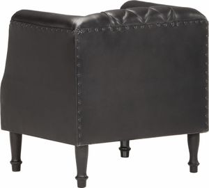 vidaXL Fotel klubowy, czarny, prawdziwa kozia skóra 5