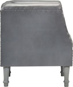 vidaXL Fotel klubowy, szary, prawdziwa kozia skóra 4