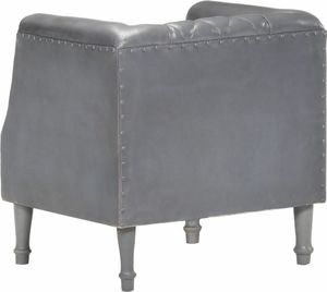 vidaXL Fotel klubowy, szary, prawdziwa kozia skóra 5