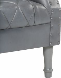 vidaXL Fotel klubowy, szary, prawdziwa kozia skóra 6