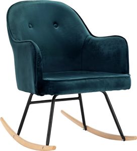 vidaXL Fotel bujany, niebieski, tapicerowany aksamitem 2