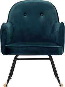 vidaXL Fotel bujany, niebieski, tapicerowany aksamitem 4