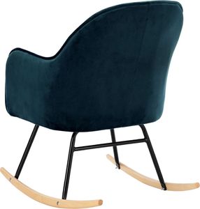 vidaXL Fotel bujany, niebieski, tapicerowany aksamitem 6