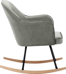 vidaXL Fotel bujany, szary, tapicerowany aksamitem 5