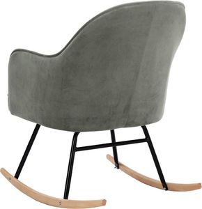 vidaXL Fotel bujany, szary, tapicerowany aksamitem 6