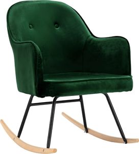 vidaXL Fotel bujany, ciemnozielony, tapicerowany aksamitem 2