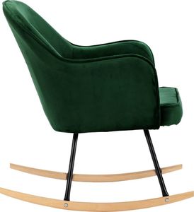vidaXL Fotel bujany, ciemnozielony, tapicerowany aksamitem 5