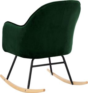 vidaXL Fotel bujany, ciemnozielony, tapicerowany aksamitem 6