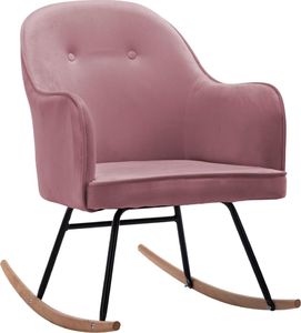 vidaXL Fotel bujany, różowy, tapicerowany aksamitem 2