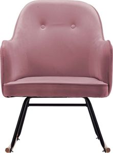 vidaXL Fotel bujany, różowy, tapicerowany aksamitem 4