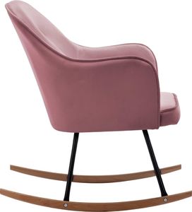 vidaXL Fotel bujany, różowy, tapicerowany aksamitem 5