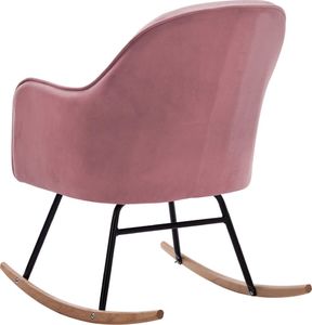 vidaXL Fotel bujany, różowy, tapicerowany aksamitem 6