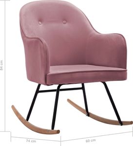 vidaXL Fotel bujany, różowy, tapicerowany aksamitem 8