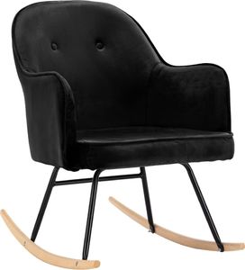 vidaXL Fotel bujany, czarny, tapicerowany aksamitem 2