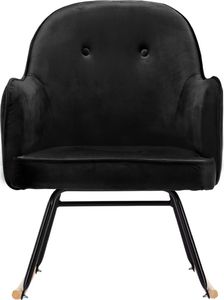 vidaXL Fotel bujany, czarny, tapicerowany aksamitem 4