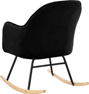 vidaXL Fotel bujany, czarny, tapicerowany aksamitem 5