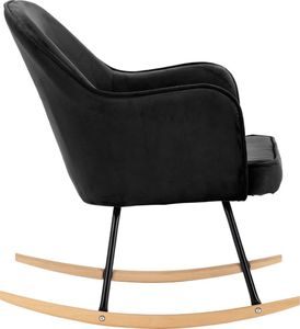 vidaXL Fotel bujany, czarny, tapicerowany aksamitem 6