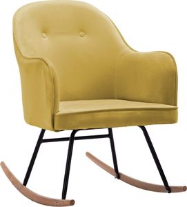 vidaXL Fotel bujany, musztardowy, tapicerowany aksamitem 2