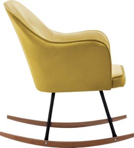 vidaXL Fotel bujany, musztardowy, tapicerowany aksamitem 5