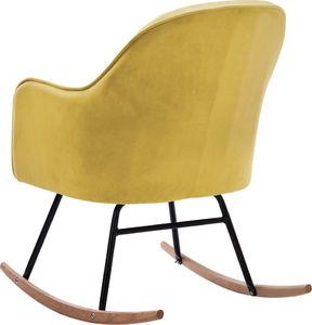 vidaXL Fotel bujany, musztardowy, tapicerowany aksamitem 6