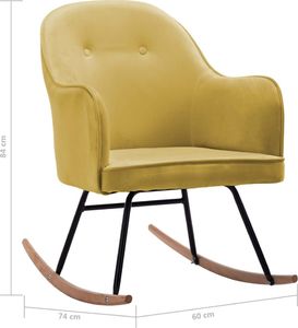 vidaXL Fotel bujany, musztardowy, tapicerowany aksamitem 8