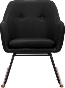 vidaXL Fotel bujany, czarny, tapicerowany tkaniną 4