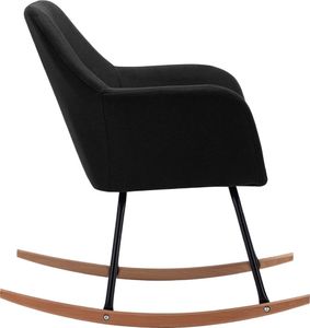 vidaXL Fotel bujany, czarny, tapicerowany tkaniną 5