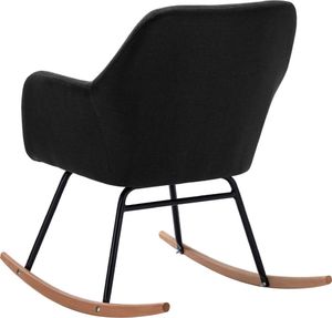 vidaXL Fotel bujany, czarny, tapicerowany tkaniną 6