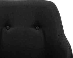 vidaXL Fotel bujany, czarny, tapicerowany tkaniną 7