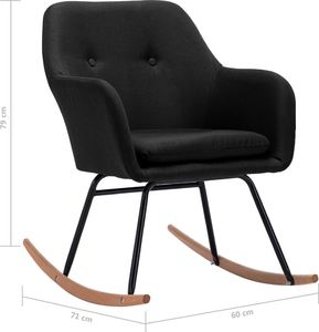 vidaXL Fotel bujany, czarny, tapicerowany tkaniną 8