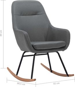 vidaXL Fotel bujany, jasnoszary, tapicerowany tkaniną 8