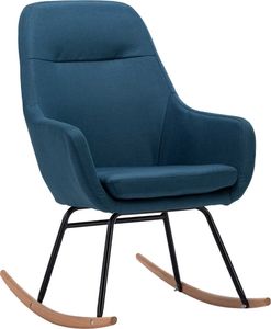 vidaXL Fotel bujany, niebieski, tapicerowany tkaniną 2