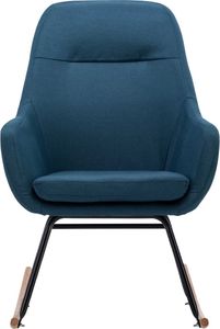 vidaXL Fotel bujany, niebieski, tapicerowany tkaniną 3