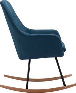 vidaXL Fotel bujany, niebieski, tapicerowany tkaniną 4