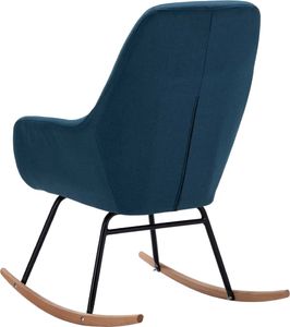 vidaXL Fotel bujany, niebieski, tapicerowany tkaniną 5