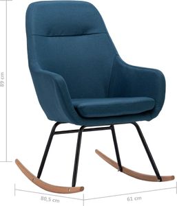vidaXL Fotel bujany, niebieski, tapicerowany tkaniną 8