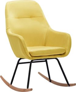 vidaXL Fotel bujany, musztardowy, tapicerowany tkaniną 2
