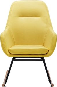 vidaXL Fotel bujany, musztardowy, tapicerowany tkaniną 4