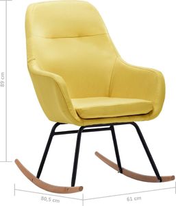 vidaXL Fotel bujany, musztardowy, tapicerowany tkaniną 8