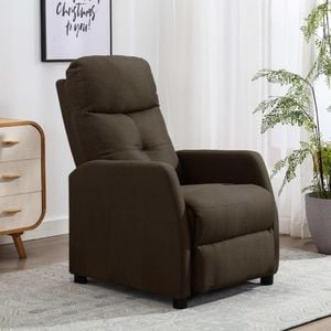 vidaXL Rozkładany fotel, brązowy, tapicerowany tkaniną 1