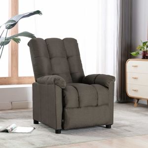vidaXL Rozkładany fotel, kolor taupe, tapicerowany tkaniną 1