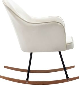 vidaXL Fotel bujany, kremowy, tapicerowany aksamitem 5