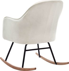 vidaXL Fotel bujany, kremowy, tapicerowany aksamitem 6