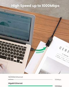 Karta sieciowa Ugreen Karta sieciowa UGREEN USB Adapter USB 3.0 do RJ45 Gigabit Ethernet dla MacBook Ultrabook, Windows 10, 8.1, 8, 7, Vista, XP (Czarny) 5