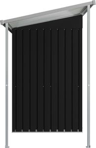 vidaXL Szopa z przedłużonym dachem, antracytowa, 346x121x181 cm, stal 6