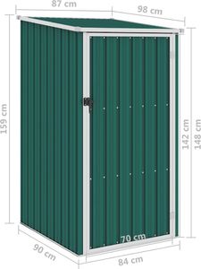 vidaXL Szopa ogrodowa, zielona, 87x98x159 cm, stal galwanizowana 7